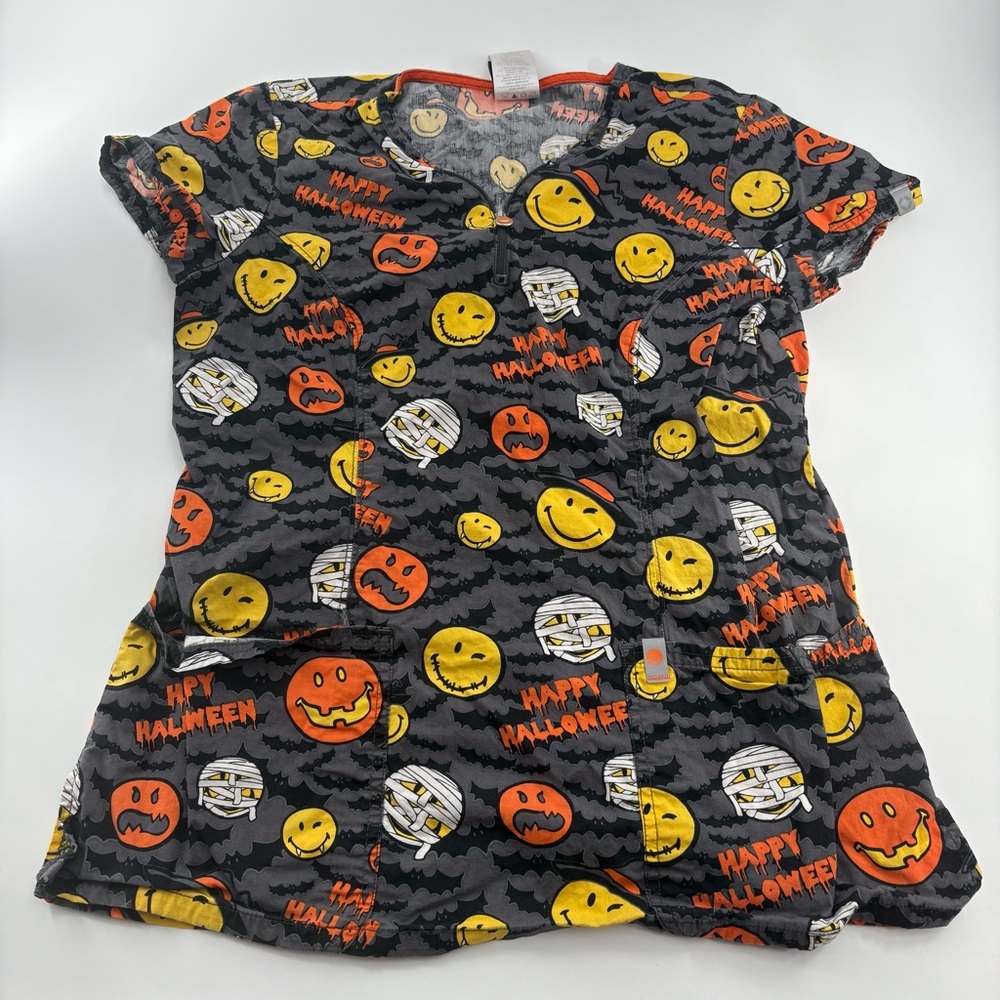 Code Happy Women’s Halloween Scrub Top XS